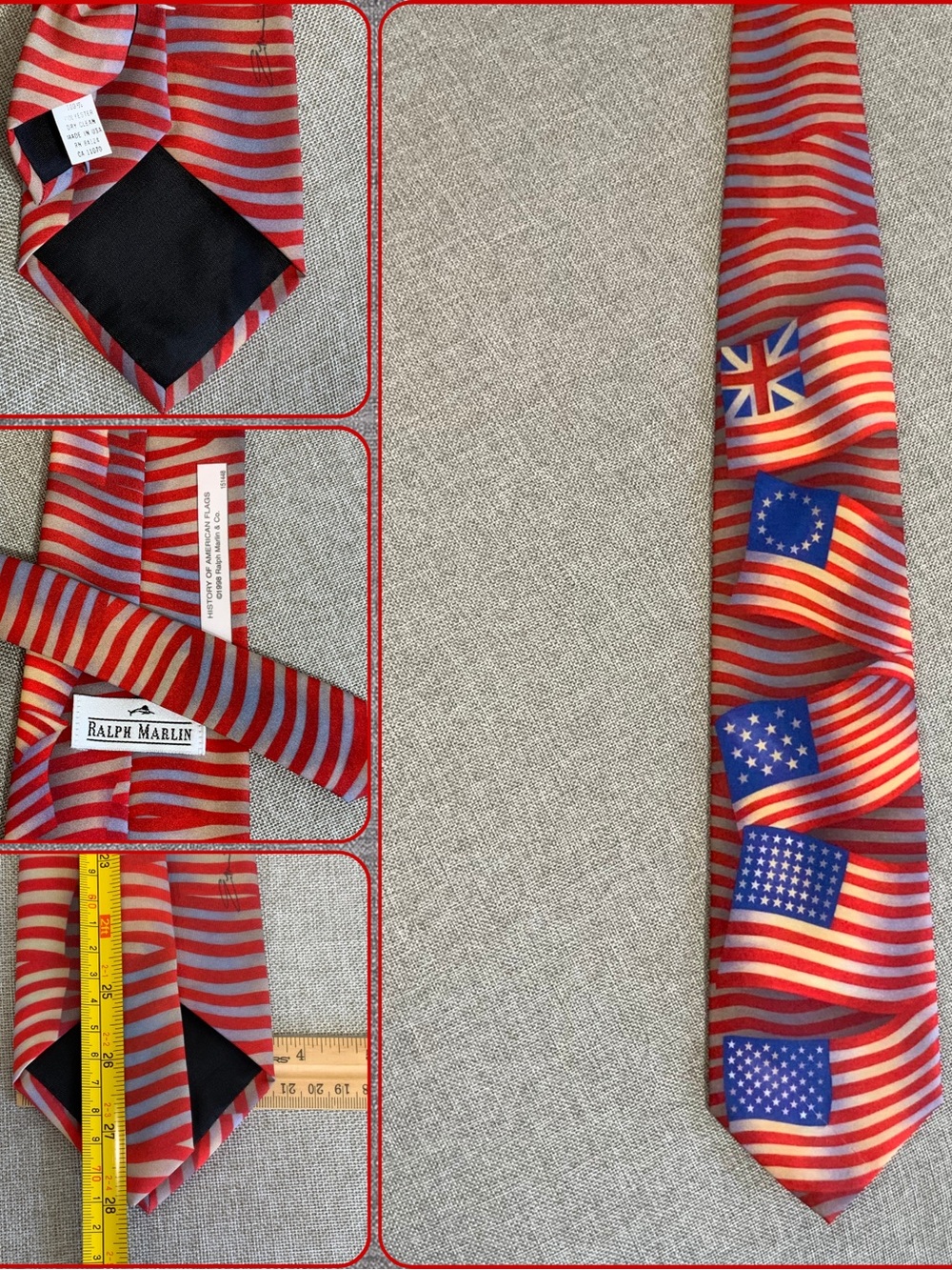 Ralph Marlin Patriotic American Flags Tie